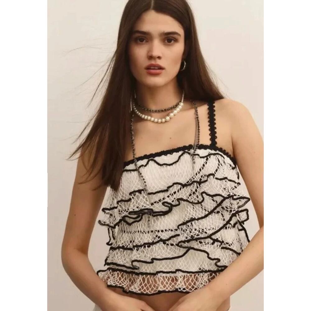 Anthropology, crochet ruffle Cami